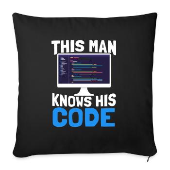 Programmer Coder Software Developer - Sofa pillowcase 17,3'' x 17,3'' (45 x 45 cm) - black - Front