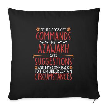 Azawakh Commands paw - Sofa pillowcase 17,3'' x 17,3'' (45 x 45 cm) - black - Front