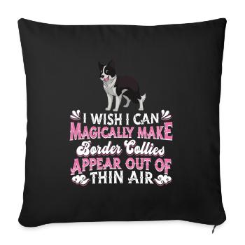 Border Collie Dog - Sofa pillowcase 17,3'' x 17,3'' (45 x 45 cm) - black - Front