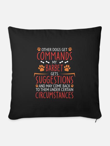 Barbet Commands Paw - Sofakissenbezug 45 x 45 cm - Schwarz