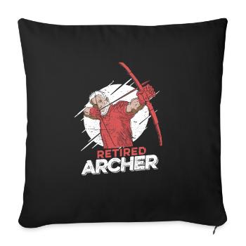 Tir à l’arc Flèche Tir à l’arc Tir à l’arc - Housse de coussin décorative 45 x 45 cm - noir - Devant