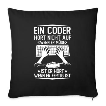 Programmierer Coder Software Entwickler - Sofakissenbezug 45 x 45 cm - Schwarz - Vorne