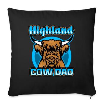 Highland Cow Dad - Sofa pillowcase 17,3'' x 17,3'' (45 x 45 cm) - black - Front
