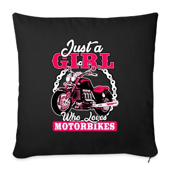 Just A Girl Who Loves Motorbikes - Sofa pillowcase 17,3'' x 17,3'' (45 x 45 cm) - black - Front