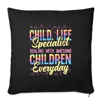 Dealing With Awesome Children Everyday - Sofa pillowcase 17,3'' x 17,3'' (45 x 45 cm) - black - Front