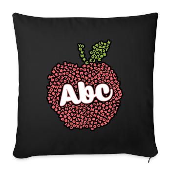Apple Made from the Alphabet - Sofa pillowcase 17,3'' x 17,3'' (45 x 45 cm) - black - Front