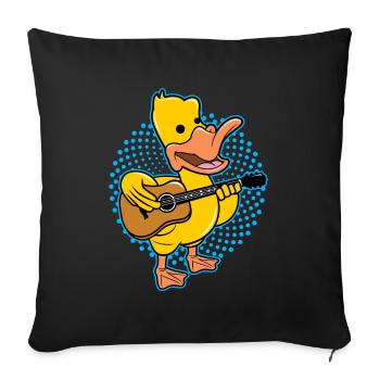 Duck Playing Guitar - Sofa pillowcase 17,3'' x 17,3'' (45 x 45 cm) - black - Front