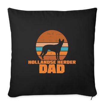Hollandse Herder Dad - Sofakissenbezug 45 x 45 cm - Schwarz - Vorne