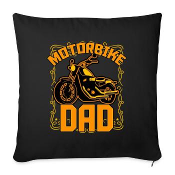 Motorbike Dad - Sofa pillowcase 17,3'' x 17,3'' (45 x 45 cm) - black - Front