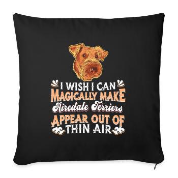 Airedale Terrier Chien - Housse de coussin décorative 45 x 45 cm - noir - Devant
