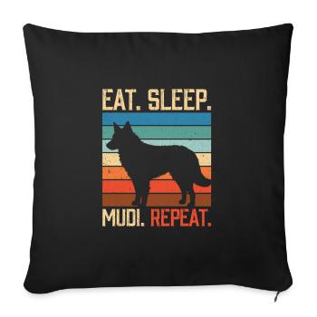 Manger dormir Mudi Répéter - Housse de coussin décorative 45 x 45 cm - noir - Devant