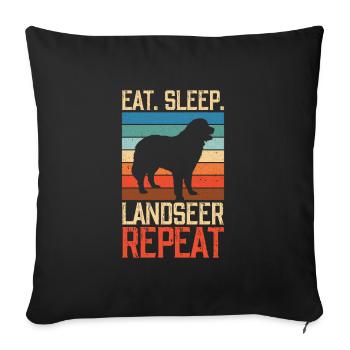 Manger dormir Landseer Répéter - Housse de coussin décorative 45 x 45 cm - noir - Devant