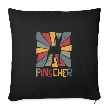 Pinscher - Sofa pillowcase 17,3'' x 17,3'' (45 x 45 cm) - black - Front