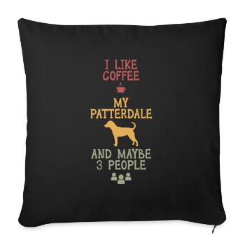 I like coffee my Patterdale and maybe 3 people - Sofa pillowcase 17,3'' x 17,3'' (45 x 45 cm) - black - Front
