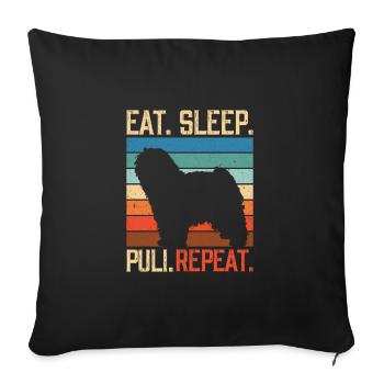 Manger Sleep Puli Répéter - Housse de coussin décorative 45 x 45 cm - noir - Devant