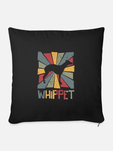 Whippet - Sofakissenbezug 45 x 45 cm - Schwarz