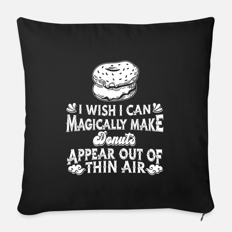 Donut Doughnut - Sofakissenbezug 45 x 45 cm - Schwarz