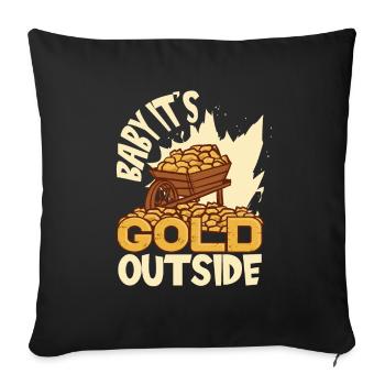 Gold Mining Gold Mine - Sofa pillowcase 17,3'' x 17,3'' (45 x 45 cm) - black - Front