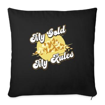Gold Mining Gold Mine - Sofa pillowcase 17,3'' x 17,3'' (45 x 45 cm) - black - Front