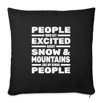 Ski Skiing Skis - Sofa pillowcase 17,3'' x 17,3'' (45 x 45 cm) - black - Front