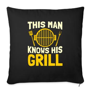 Grill grill master BBQ - Sofa pillowcase 17,3'' x 17,3'' (45 x 45 cm) - black - Front