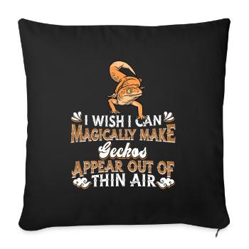 Gecke Echse Reptil Eidechse Lizard - Sofakissenbezug 45 x 45 cm - Schwarz - Vorne