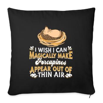 Porc-épic - Housse de coussin décorative 45 x 45 cm - noir - Devant