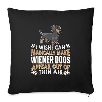 Teckel teckel viennois Teckel Rauhhaardackel - Housse de coussin décorative 45 x 45 cm - noir - Devant