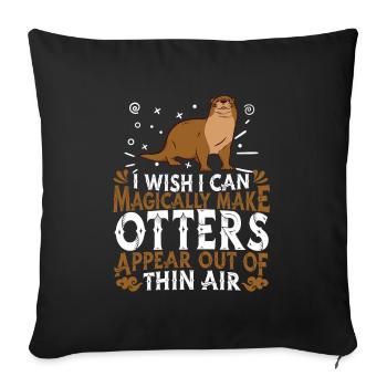 Loutre - Housse de coussin décorative 45 x 45 cm - noir - Devant