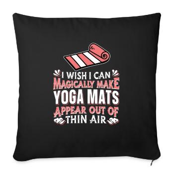 Yoga Yogi - Housse de coussin décorative 45 x 45 cm - noir - Devant