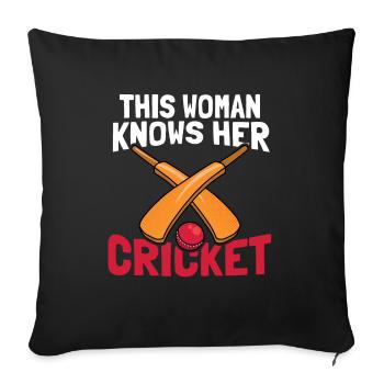 Cricket bats Cricket players - Sofa pillowcase 17,3'' x 17,3'' (45 x 45 cm) - black - Front