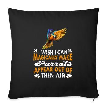 Parrot - Sofa pillowcase 17,3'' x 17,3'' (45 x 45 cm) - black - Front
