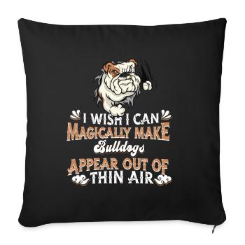 Chien Bouledogue - Housse de coussin décorative 45 x 45 cm - noir - Devant