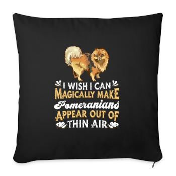 Pomeranian Dog - Sofa pillowcase 17,3'' x 17,3'' (45 x 45 cm) - black - Front