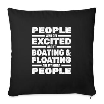 Bateau ponton - Housse de coussin décorative 45 x 45 cm - noir - Devant