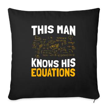 Professeur de mathématiques Mathématicien Professeur de mathématiques Mathématiques - Housse de coussin décorative 45 x 45 cm - noir - Devant