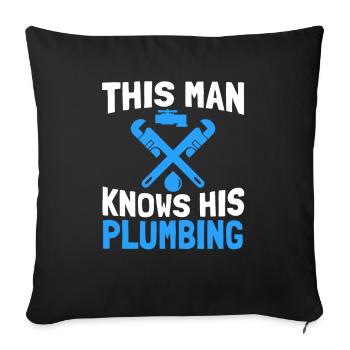 Plumber Sanitary Heating Engineer Plant Mechanic - Sofa pillowcase 17,3'' x 17,3'' (45 x 45 cm) - black - Front