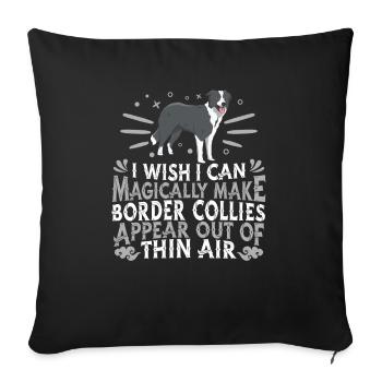 Border Collie Dog - Sofa pillowcase 17,3'' x 17,3'' (45 x 45 cm) - black - Front