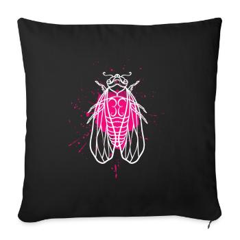 Cicada Colourful - Sofa pillowcase 17,3'' x 17,3'' (45 x 45 cm) - black - Front