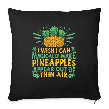 Ananas - Sofakissenbezug 45 x 45 cm - Schwarz - Vorne