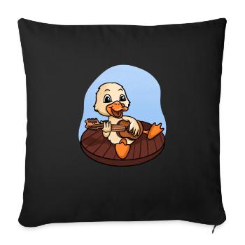 Duck Playing Guitar - Sofa pillowcase 17,3'' x 17,3'' (45 x 45 cm) - black - Front