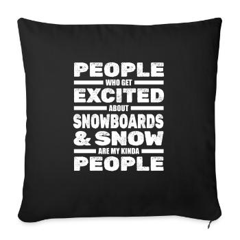 Snowboard Snowboarder Snowboarding - Sofa pillowcase 17,3'' x 17,3'' (45 x 45 cm) - black - Front