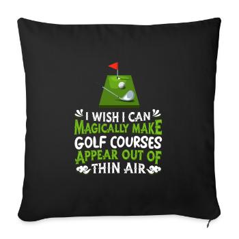 Golf Golfeur Golfeur Golf Golf Terrain - Housse de coussin décorative 45 x 45 cm - noir - Devant
