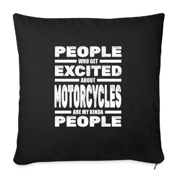 Motorcycle Biker Motorcyclist - Sofa pillowcase 17,3'' x 17,3'' (45 x 45 cm) - black - Front