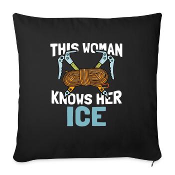 Ice climbing Mountaineering Climbing Mountaineers - Sofa pillowcase 17,3'' x 17,3'' (45 x 45 cm) - black - Front