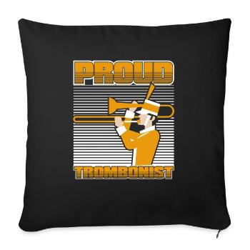 Trombone - Sofa pillowcase 17,3'' x 17,3'' (45 x 45 cm) - black - Front
