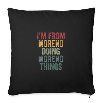 Moreno choses ville - Housse de coussin décorative 45 x 45 cm - noir - Devant