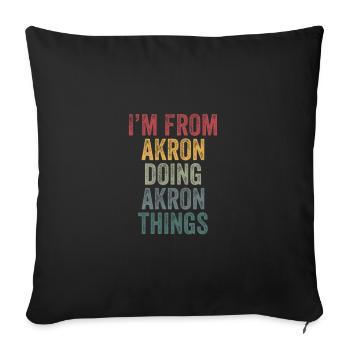 Akron things city - Sofakissenbezug 45 x 45 cm - Schwarz - Vorne