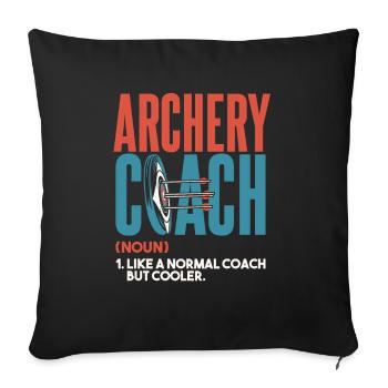 Tir à l’arc Flèche Tir à l’arc Tir à l’arc - Housse de coussin décorative 45 x 45 cm - noir - Devant