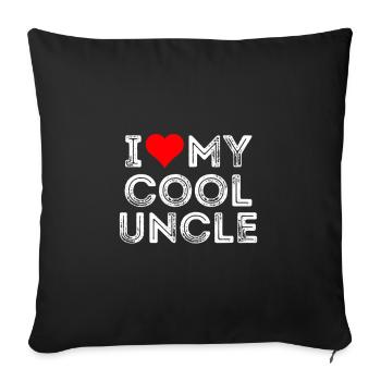 J’aime mon oncle cool - Housse de coussin décorative 45 x 45 cm - noir - Devant